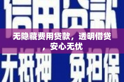 黄石港无隐藏费用贷款，透明借贷，安心无忧