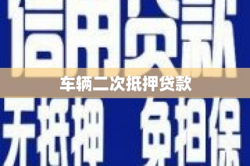 黄石港车辆二次抵押贷款