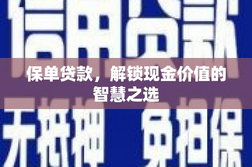 黄石港保单贷款，解锁现金价值的智慧之选