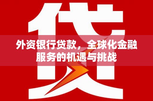 黄石港外资银行贷款，全球化金融服务的机遇与挑战