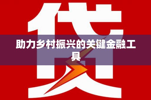 黄石港助力乡村振兴的关键金融工具