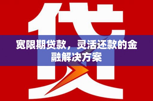 黄石港宽限期贷款，灵活还款的金融解决方案