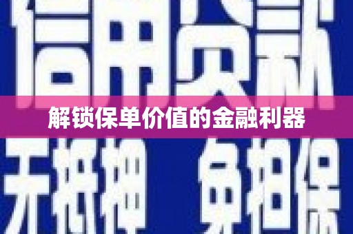 黄石港解锁保单价值的金融利器
