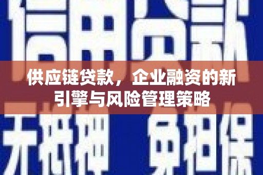 黄石港供应链贷款，企业融资的新引擎与风险管理策略