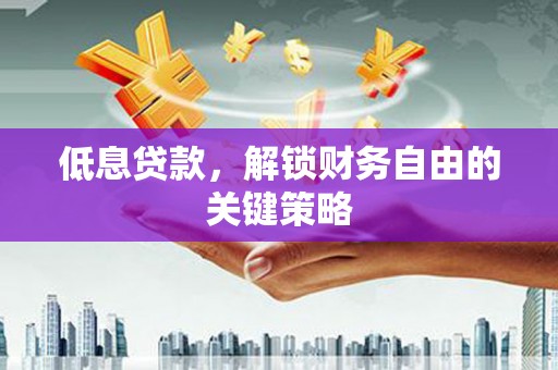 黄石港低息贷款，解锁财务自由的关键策略
