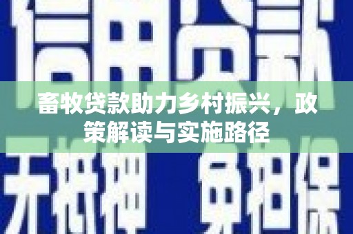 黄石港畜牧贷款助力乡村振兴，政策解读与实施路径