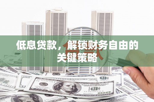 黄石港低息贷款，解锁财务自由的关键策略