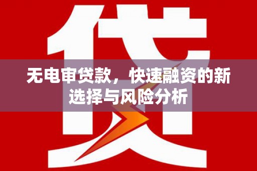 黄石港无电审贷款，快速融资的新选择与风险分析