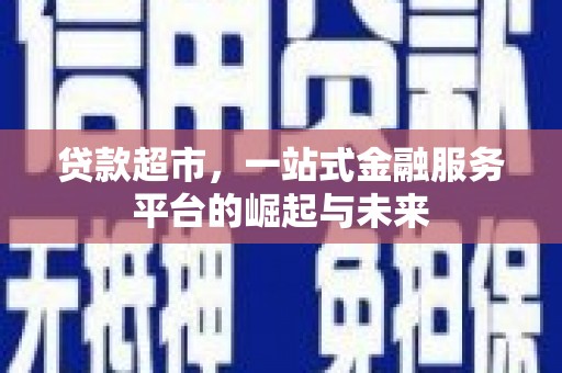 黄石港贷款超市，一站式金融服务平台的崛起与未来