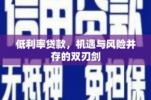 黄石港低利率贷款，机遇与风险并存的双刃剑