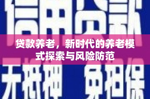 黄石港贷款养老，新时代的养老模式探索与风险防范